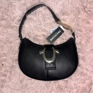 True Religion Black and Silver Shoulder Bag